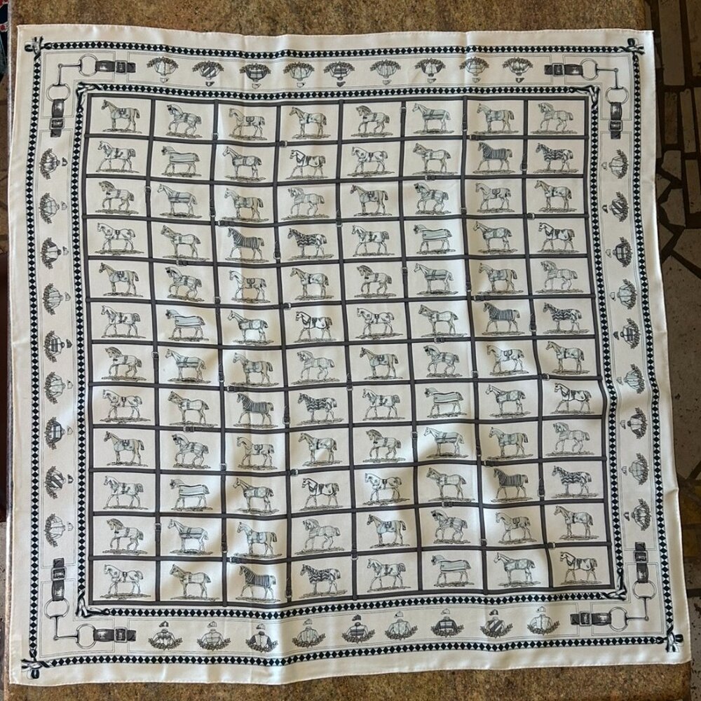 Vintage Wathne Silk Scarf with Hand Rolled Edges 35" x 35" Made in Japan